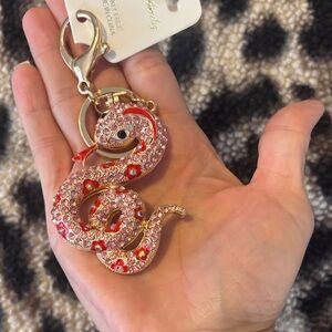 Fashion Jewelry Pink and Red Snake Keychain